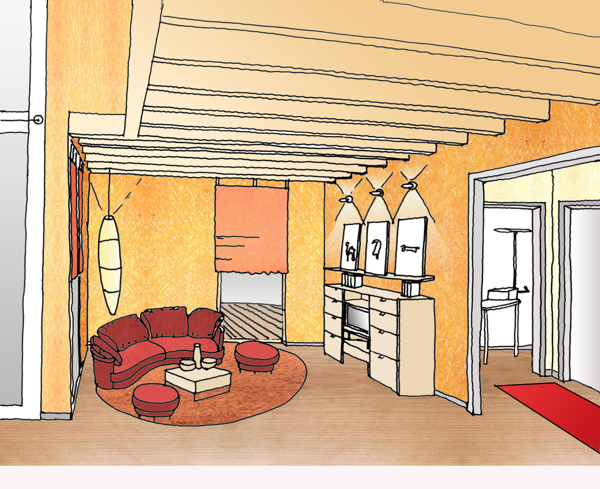 Innenarchitektur-Gross-München-Neugestaltung-Musterhaus-Wohnzimmer-3
