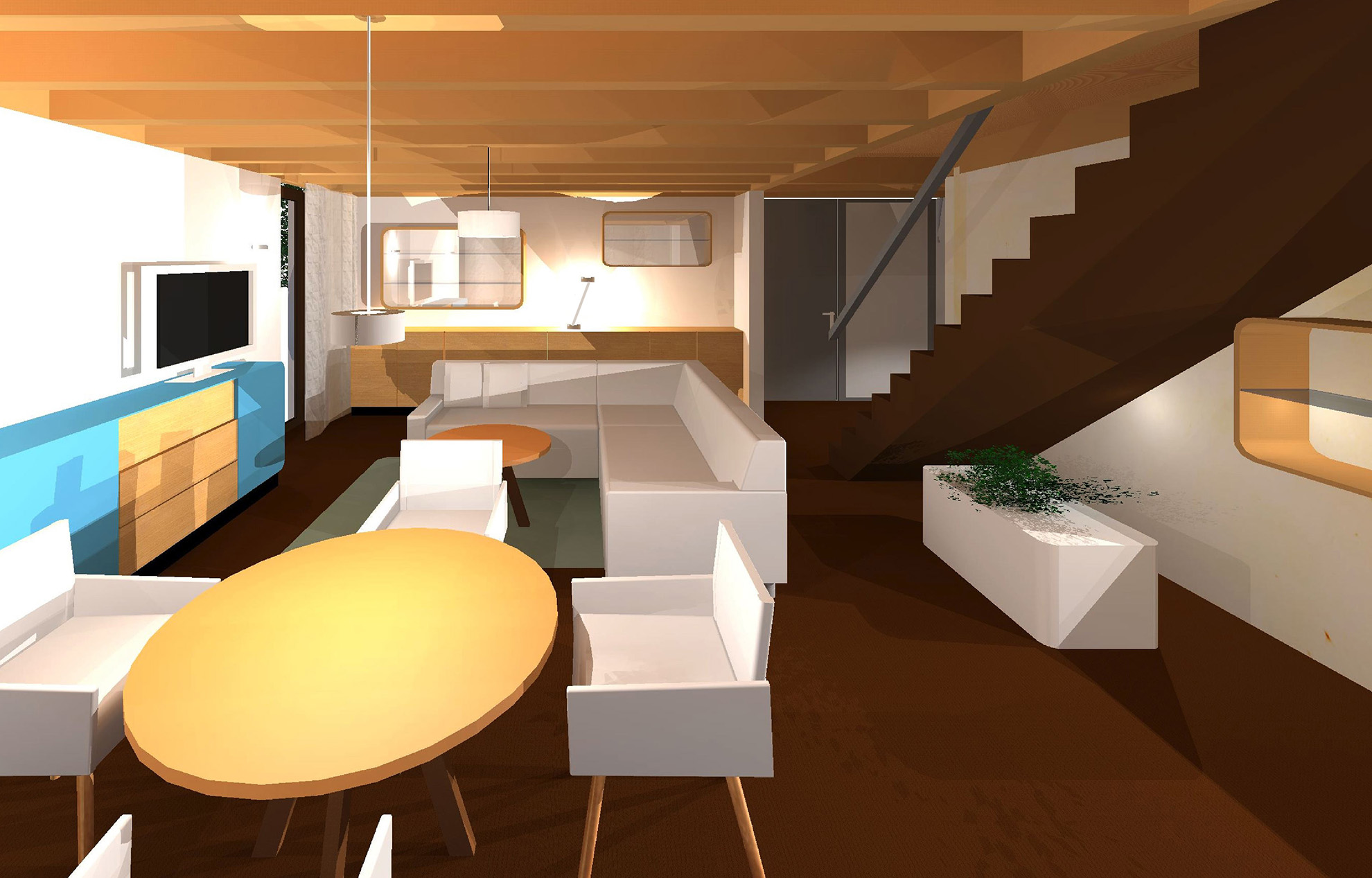 Innenarchitektur-München-Neugestaltung-Einfamilienhaus-Wohnzimmer